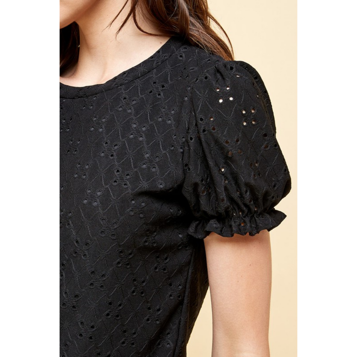 Black Eyelet Top & Short Set