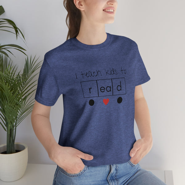 I Teach Kids to Read Heart Word Science of Reading Teacher Tee