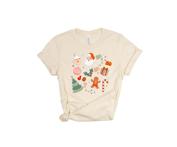 Retro Christmas Doodle Graphic Tee