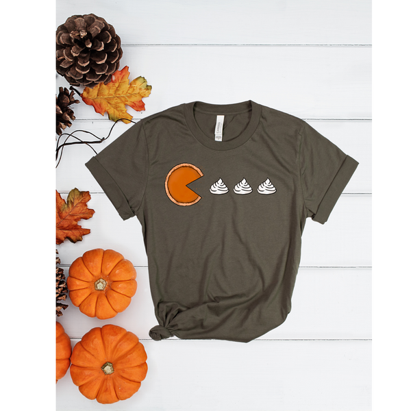 Pac Man Inspired Pumpkin Pie Thanksgiving Graphic Tee