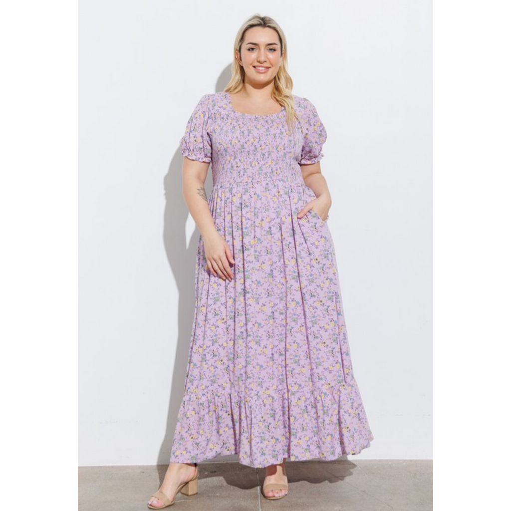Plus size lavender maxi dress clearance