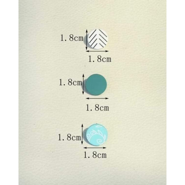 Teal Floral and Geometric Boho Earring Set
