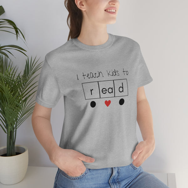 I Teach Kids to Read Heart Word Science of Reading Teacher Tee