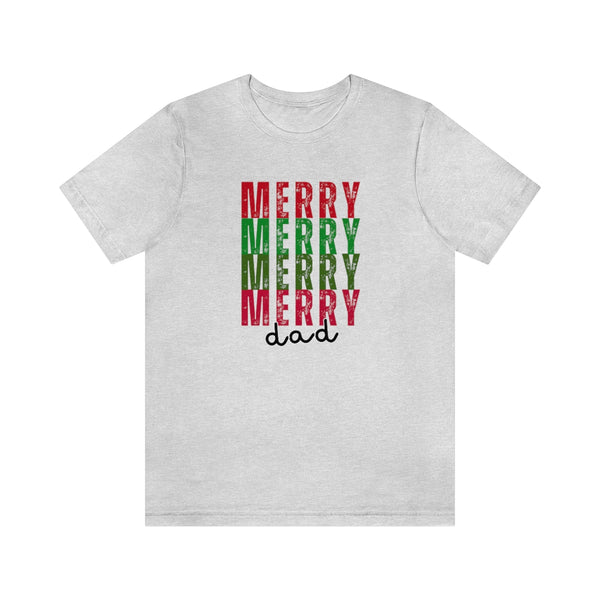 Merry Merry Merry Dad Christmas Graphic Tee