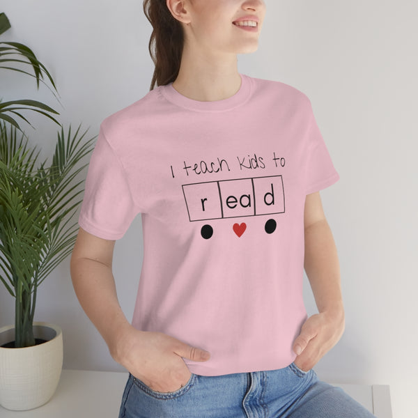 I Teach Kids to Read Heart Word Science of Reading Teacher Tee