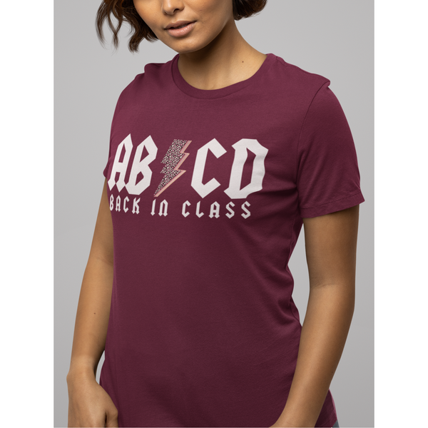 ABCD Leopard Lightning Bolt Back in Class Teacher Tee