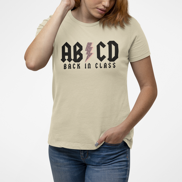 ABCD Leopard Lightning Bolt Back in Class Teacher Tee