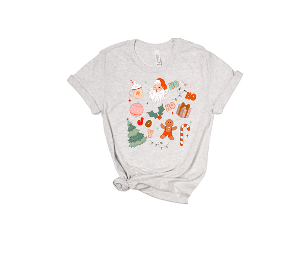 Retro Christmas Doodle Graphic Tee