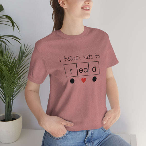 I Teach Kids to Read Heart Word Science of Reading Teacher Tee