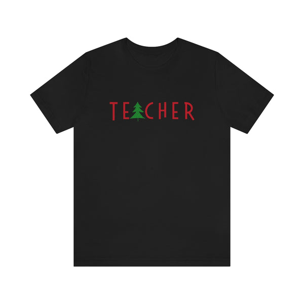 Simple Teacher Christmas Tree Graphic Tee