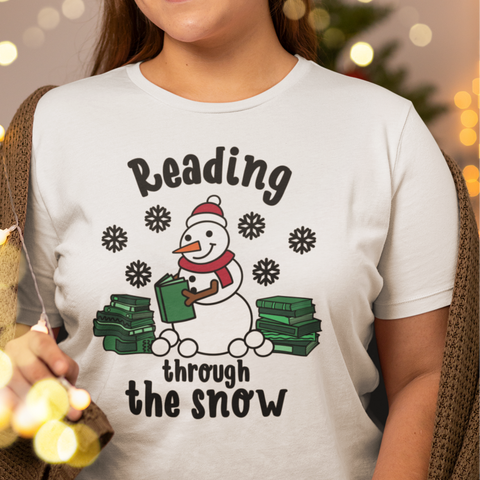 Reading Through the Snow Winter Graphic Tee