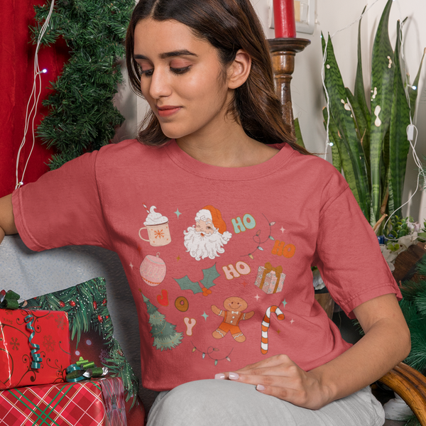 Retro Christmas Doodle Graphic Tee